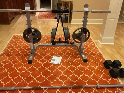 Weider Squat Rack y Juego de Pesas de Plato de 330 Libras / Estante de Pesas y Dos Barras Foto 1 de 4