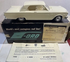 Old Boxed 1963 Ford Fairlane Dealer PROMO MODEL 1/25 Original Box & Paperwork! 2 - Picture 1 of 5