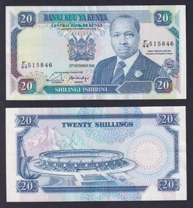 Billete De Kenia 20 Chelines 1988 P.-25a SPL++/XF++ - Imagen 1 de 1