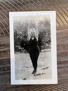 Circa 1930s Ethyl Dawne June "UNDER WATER EXPERT" Swimmer Real Photo Postcard IA - Picture 1 of 2