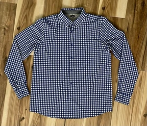 Men’s Storm Creek Shirt Button Blue Check Plaid Long Sleeve Fishing Hiking Med - Picture 1 of 10