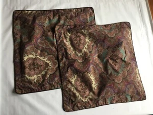 Ralph Lauren Emerson Paisley 2 Pillow Shams Trim (Corded) Braided 28” x 28” - Picture 1 of 7