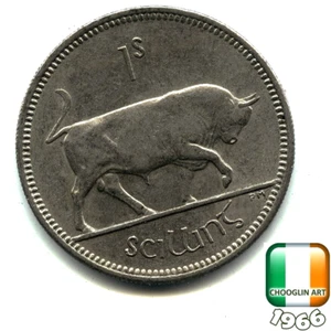 An IRISH 1966 ONE SHILLING 1s coin, 59 Years Old! - Picture 1 of 2