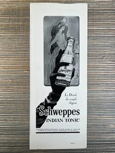 Schweppes Indian Tonic Elegant Couples Drink Mixer France 1958 Vintage Print Ad - Picture 1 of 1