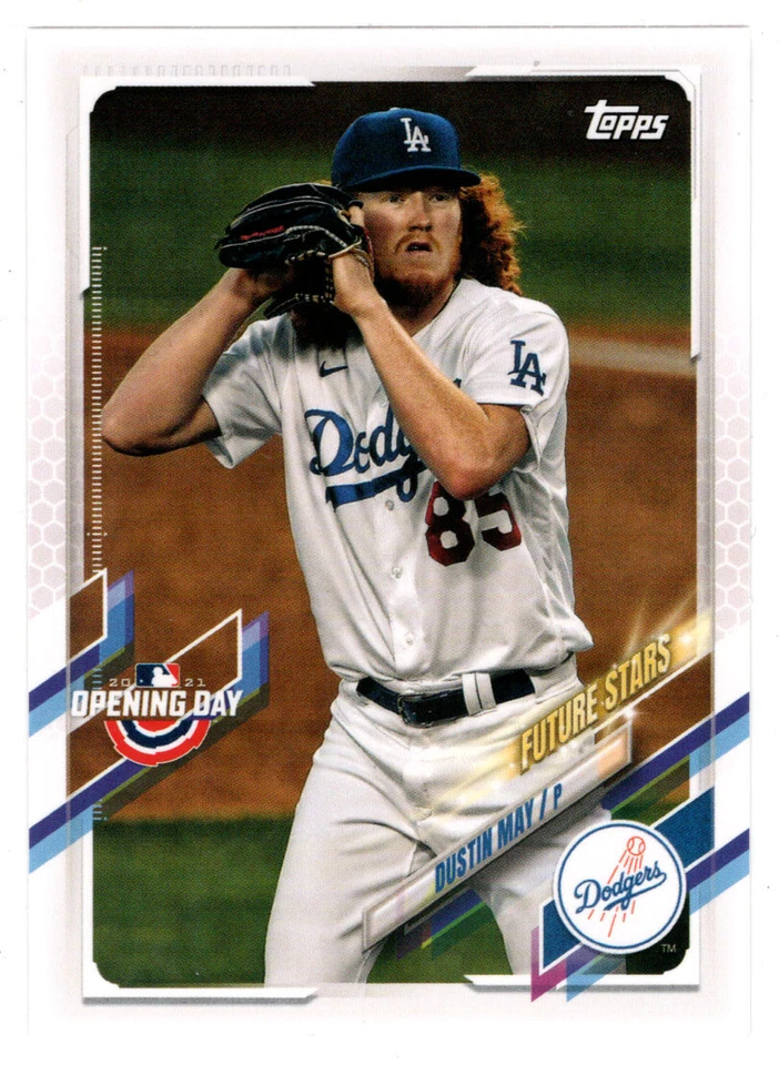 Dustin May - Los Angeles Dodgers - 2021 Topps Opening Day Baseball # 138 Mint - Image 1 of 1