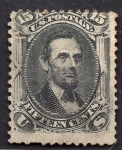 US 1866 SCOTT # 77 15 CENTS A. LINCOLN LIGHT CANCEL - Picture 1 of 2