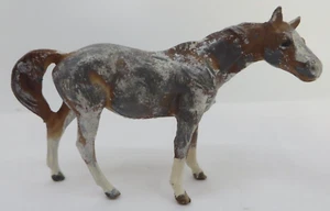 Vintage 1975 Breyer Molding Co. HORSE Miniature Brown Grey White 4" x 2.5" - Picture 1 of 19