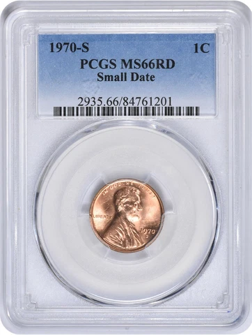 1970-S Lincoln Cent Small Date MS66RD PCGS Cover