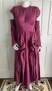 Vintage 1940s Fred Perlberg Dance Originals Mauve Formal Dress Matching Gloves - Picture 1 of 11