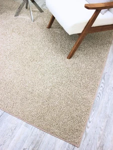 Koeckritz Soft Frieze Cream Area Rug | Round, Oval, Half-Round | Any Room - Picture 1 of 11