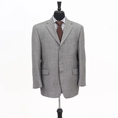 Austin Reed 42S Gray Sport Coat Blazer Jacket Solid 3B Wool - Image 1 of 4
