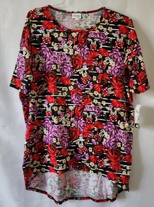 Lularoe Disney Minnie Mouse Floral Roses Irma Tunic Top Shirt Size Small NWT! - Picture 1 of 8