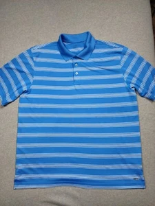Champion Shirt Mens Large Blue White Striped Golf Polo Shirt Golfing Rugby - Picture 1 of 12