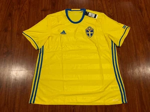 Camiseta de fútbol local Adidas de la selección nacional de Suecia 2016-17 para hombre XXL 2XL - Imagen 1 de 11