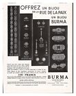 PUBLICITE BIJOUX BURMA RUE DE LA PAIX PARIS  1932