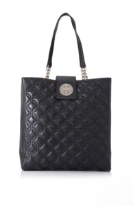 KATE SPADE Astor Court Marlene Black Quilted Leather Chain Handle Turn Lock Tote - Picture 1 of 13