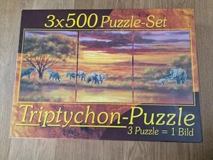 Triptychon Puzzle, Abendsonne In Afrika / Elefanten- 3x500 Puzzle Set, Artland - Bild 1 von 3