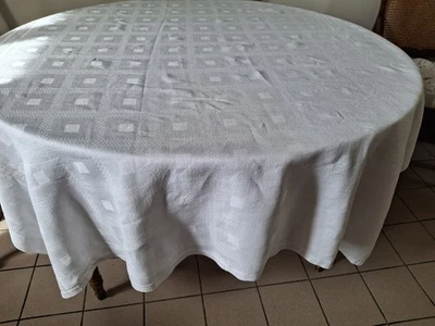 NAPPE, DAMASSE, BLANCHE, 150 x 185 cm - Photo 1/4