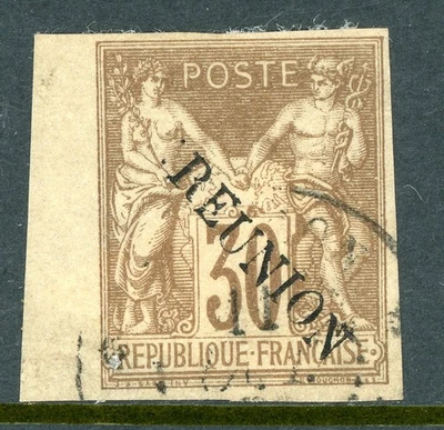 France Colonies 1891 Reunion 3¢ Brown Scott #13 VFU  O498 - Image 1 of 4