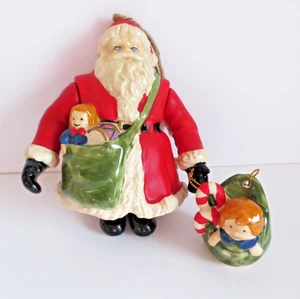 DE COLECCIÓN/ANTIGUO TIRADOR DE PORCELANA SANTA ADORNO CON NIÑOS 5" DE ALTO - Imagen 1 de 9