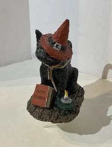 Vintage 1998 Broomsnickle Cat Figurine Halloween Enesco Linda Baldwin 452084 - Picture 1 of 11