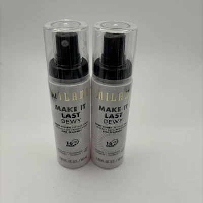 Paquete de 2 (2,03 oz cada uno) Milani Make It Dewy Setting Spray Hidratar Iluminar Nuevo Foto 1 de 2