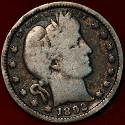 1892-S San Francisco Mint Silver Barber Quarter - Image 1 of 2
