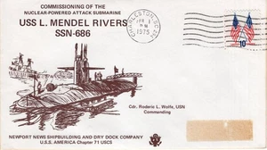 USS L MENDEL RIVERS SSN-686,   CHARLESTON, SC   1975  FDC20398 - Picture 1 of 1