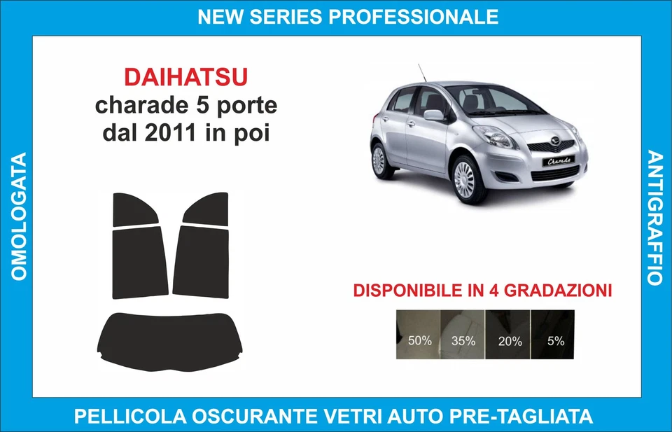 pellicole oscuranti vetri daihatsu charade 5 p dal 2011 al 2012 - Imagen 1 de 1