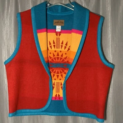 Vintage Pendleton Originals Vest Large Southwestern Bright Aztec Navajo - Image 1 of 4