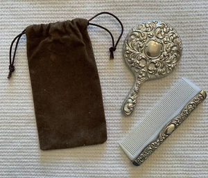 Vintage Silver Plated Vanity Comb&Mirror Set. Beautiful Condition. - Picture 1 of 8