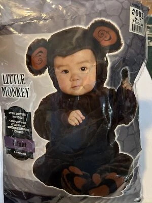 Little Monkey Costume Jumpsuit 4 Pc Set Infant 6-18 mos. - Image 1 of 4