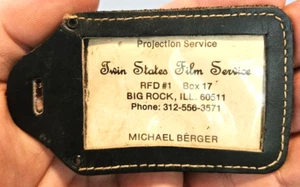 Vintage Twin States Films Service Big Rock ILL Leather Keychain - Picture 1 of 3