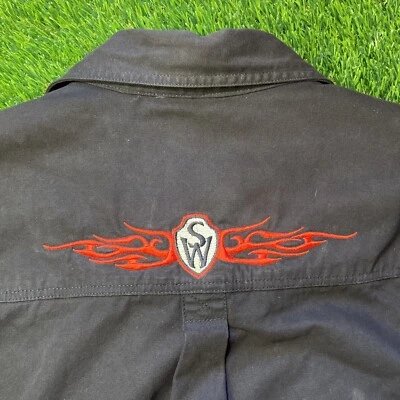 Craftsman X Sew What  Embroidered Work Jacket XL Black Canvas Plaid Fleece Lined - Image 1 of 4