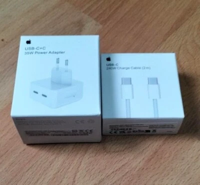Cargador Apple para iphone 16/15/ipad/ con cable 1m, 2m, adaptadores 35W 2USB-C. - Imagen 1 de 4