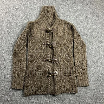 Carole Little Cardigan Mujer Pequeño Marrón Tejido Suéter Acrílico Lana Alpaca Foto 1 de 4