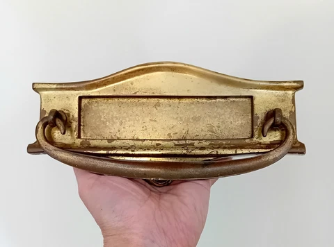 Antique Brass Reclaimed Letterbox Door Knocker Circa 1920 Art Deco / Nouveau Cover