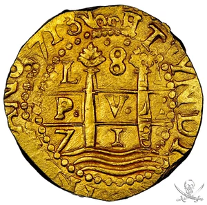 PERU 8 ESCUDOS 1713 NGC 63 1715 FLEET SHIPWRECK GOLD DOUBLOON COIN - Picture 1 of 24