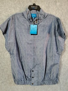 NWTs Derek Lam For Design Nation Jacket Women Lg Hooded S Sleeve Chambray #240 - Picture 1 of 16