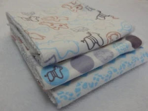 Burp Cloths Jungle Print Chevron Blue x 3 Toweling Backed GREAT GIFT IDEA!! - Picture 1 of 3