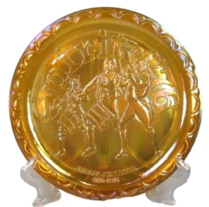 Indiana Glass Spirit of 76 Plate Bicentennial Marigold Carnival Vintage (O) - Picture 1 of 5