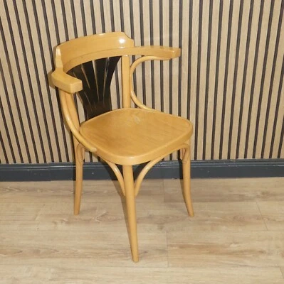 Design Klassiker Brauhausstuhl Bugholz Stuhl bicolor Armlehnstuhl 2 farbig natur - Bild 1 von 4