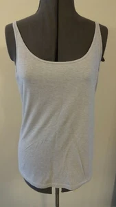 Eileen Fisher L Dark Pearl Mini Stripe Slim Tank Cotton EUC - Picture 1 of 5