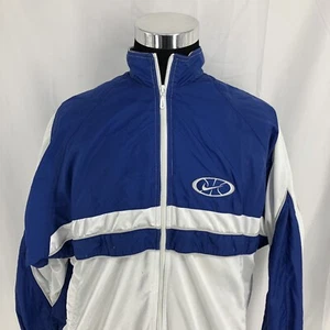 Vintage Nike Blue White Full Zip Lined Satin Basketball Jacket Youth Large 12-14 - Picture 1 of 9