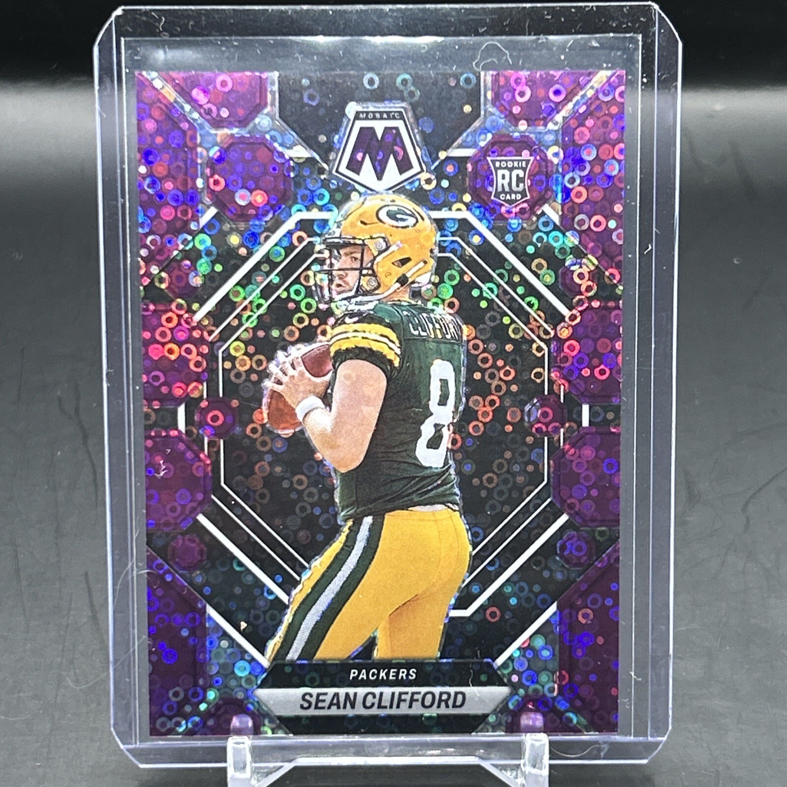2023 PANINI MOSAIC #361 SEAN CLIFFORD ROOKIE PURPLE NO HUDDLE MOSAIC /50