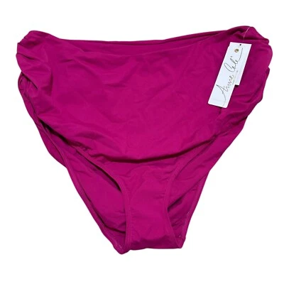 Pantalones de natación de bikini Anne Cole para mujer talla grande 22W Berry cintura alta nuevos con etiquetas Foto 1 de 4