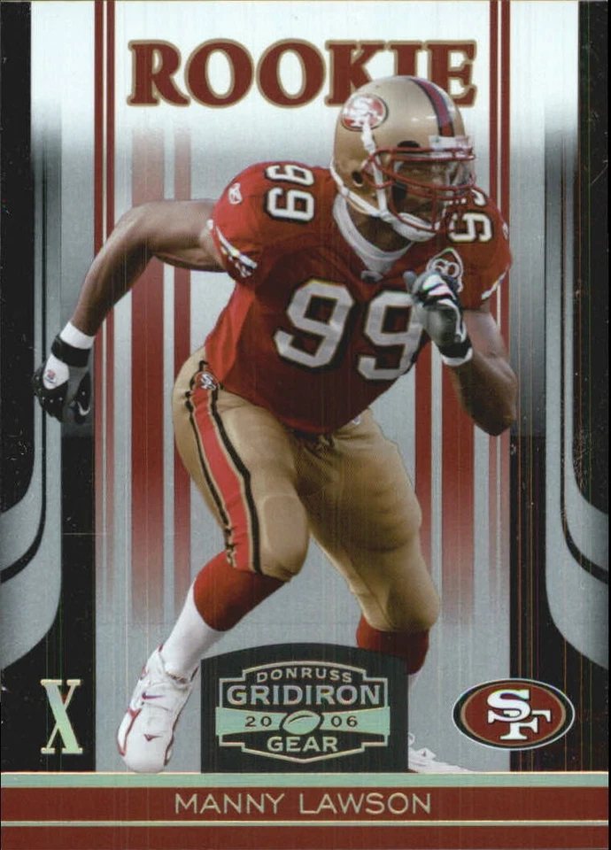 2006 Donruss Gridiron Gear Gold Holofoil O's #172 Manny Lawson /100 - FB - Image 1 of 2