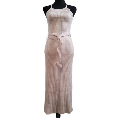 Olive+Oak Women's NWT Ribbed Sleeveless Belted Maxi Dress Bodycon Stretch Large - Image 1 of 4