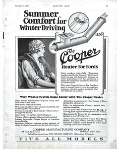 1926 Ad Cooper Mfg Co Marshalltown IA Heaters For Fords $2.50 Fits All Models - Picture 1 of 1