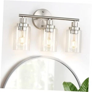 Vanity Wall Light Fixtures, Modern 3 Lights Wall Sconce with 3-Light Silver - Picture 1 of 8